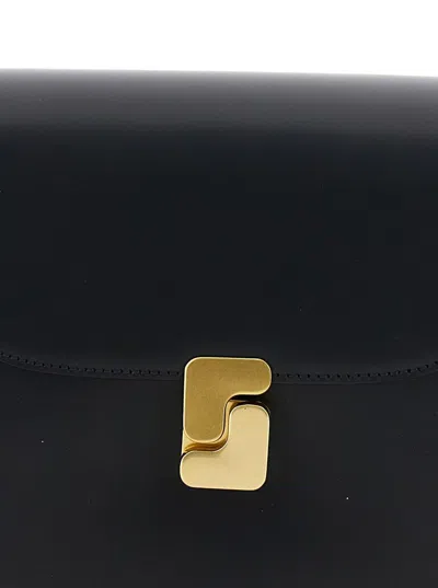 Soeur 'bellissima Mini' Black Crossbody Bag With Logo Detail On The Front