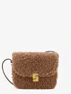 Soeur Bellissima Mini Fur And Leather Shoulder Bag In Brown