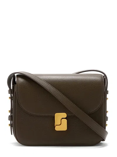 Soeur Bellissima Mini Leather Crossbody Bag With Zip Closure And Adjustable Strap In Black