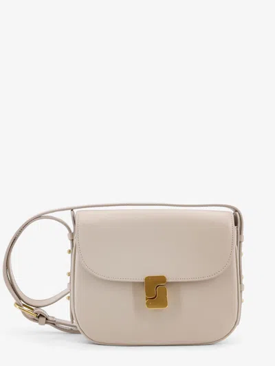 Soeur Bellissima Mini Leather Shoulder Bag In Sand