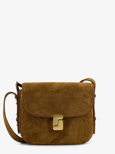 Soeur Bellissima Mini Suede Crossbody Bag In Brown
