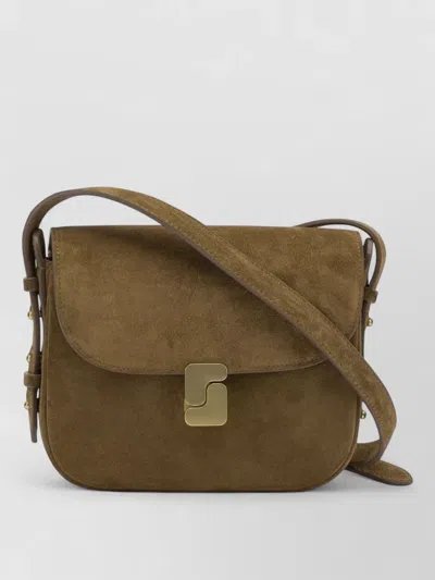 Soeur Bellissima Mini Suede Crossbody Bag Buckle In Brown