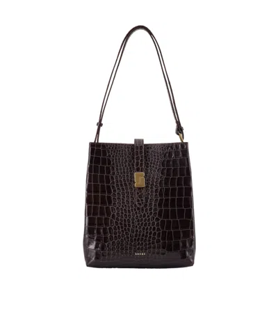 Soeur Bello Embossed Shoulder Bag In Black