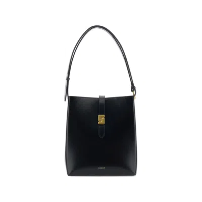 Soeur Bello Leather Shoulder Bag In Black