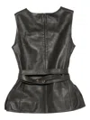 Soeur Belted Sleeveless Top In Black