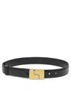 Soeur Adjustable Gold-tone Buckle Smooth Finish Belt In Black