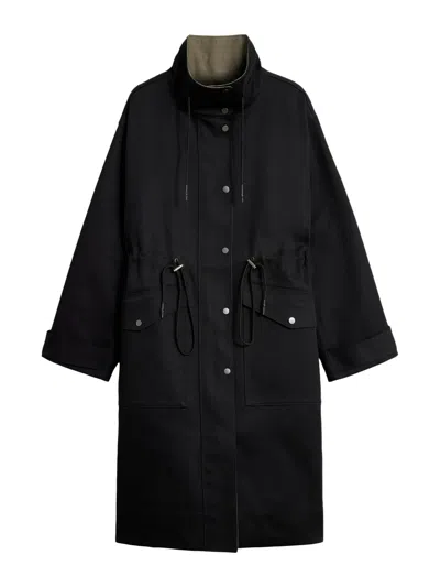 Soeur Black Light High Collar Flap Pockets Coat