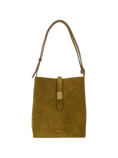 Soeur Buckle Strap Shoulder Bag In Green