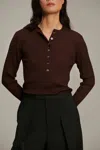 Soeur Buffalo Henley Sweater In Chocolate Marron In Multi