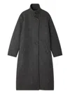 Soeur Germain Long Grey Wool Coat In Black