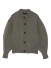 Soeur Button-front Balloon-sleeve Cardigan In Green