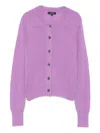 Soeur Button-front Wool-alpaca Cardigan In Purple