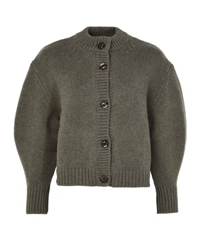 Soeur Button Long-sleeved Sweater In Green