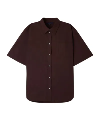 Soeur Button-down Long-sleeved Shirt In Brown