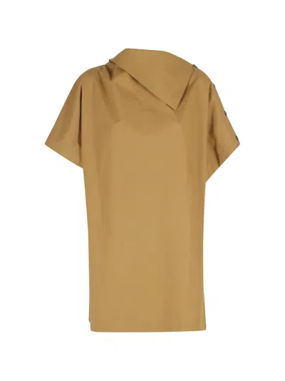 Soeur Buttoned-shoulder Top In Brown