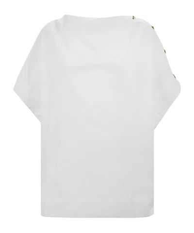 Soeur Button-sleeve Boat-neck T-shirt In Gray