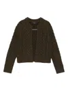 Soeur Cable-knit Virgin-wool Cardigan In Green