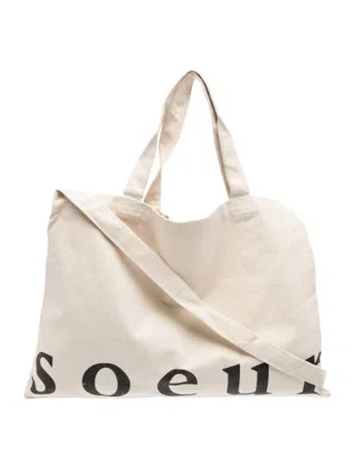 Pre-owned Soeur Canvas Tote Large In Neutrals