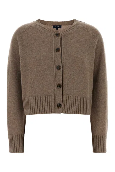 Soeur Cappuccino Wool Virginia Cardigan In Merino Wool In Beige O Tan