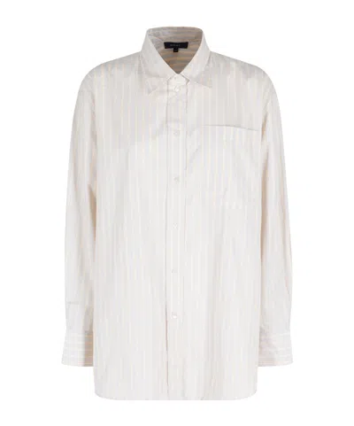 Soeur Carlotta Striped Oversized Shirt In White