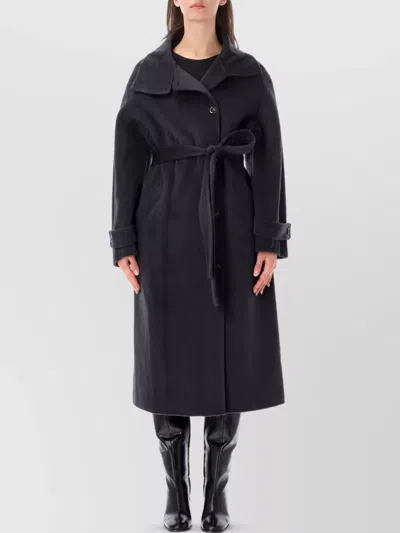 Soeur Cashmere Wool Single Breasted Coat In Blue