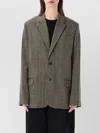 Soeur Checked Wool Blend Oversized Tailoring Blazer In Green
