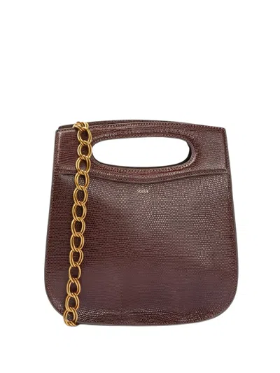 Soeur Chocolate Brown Chain-link Strap Bag
