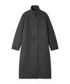 Soeur Germain Long Grey Wool Coat In Black