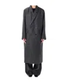 Soeur Double Breasted Coat Flap Pockets In Gray
