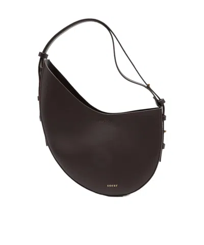 SOEUR CRESCENT-SHAPE LEATHER SHOULDER BAG