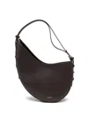 Soeur Crescent-shaped Bordeaux Leather Shoulder Bag In Brown