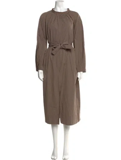 Pre-owned Soeur Crew Neck Long Dress In Brown