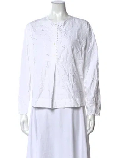 Pre-owned Soeur Crew Neck Long Sleeve Blouse In Neutrals