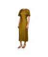 Soeur Ella Draped Satin Midi Dress