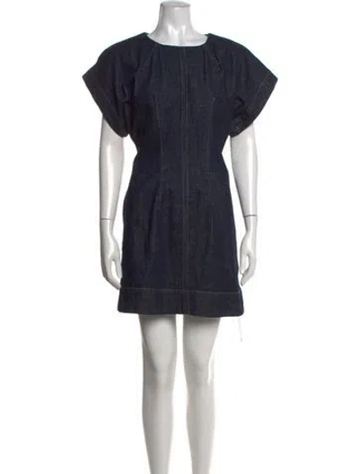 Pre-owned Soeur Crew Neck Mini Dress In Blue