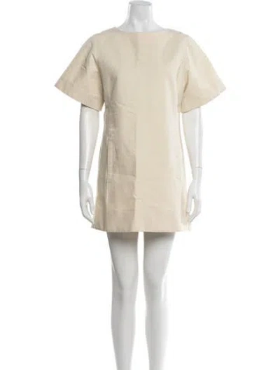 Pre-owned Soeur Crew Neck Mini Dress In Neutrals