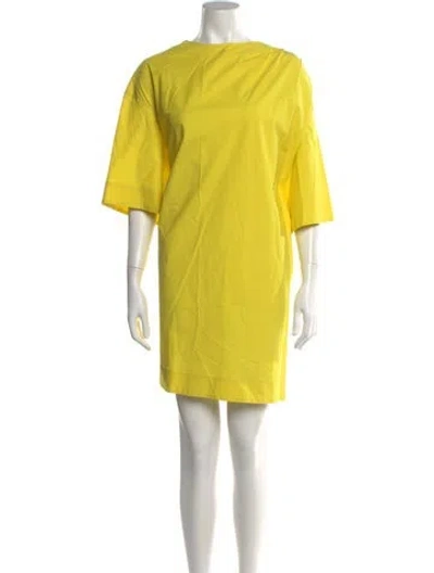 Pre-owned Soeur Crew Neck Mini Dress In Yellow
