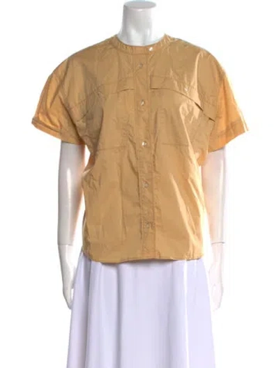 Pre-owned Soeur Crew Neck Short Sleeve Button-up Top In Neutral