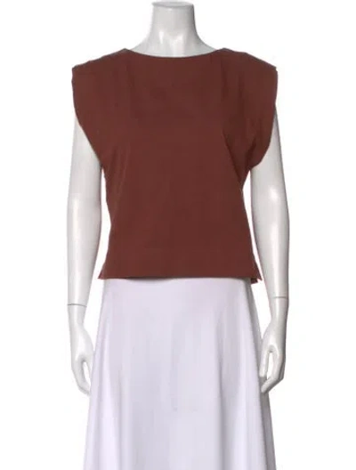 Pre-owned Soeur Crew Neck Short Sleeve Top W/ Tags In Brown