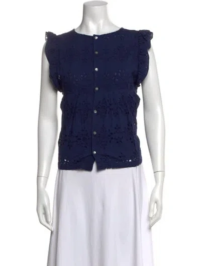 Pre-owned Soeur Crew Neck Sleeveless Top In Blue