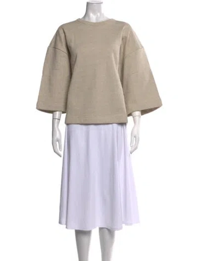 Pre-owned Soeur Crew Neck Three-quarter Sleeve Sweatshirt W/ Tags In Neutrals
