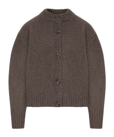 Soeur Crew-neck Single-breasted Knit Top In Brown