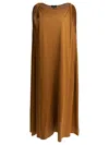 Soeur Shoulder Detail Gathered Midi Length Relaxed Silhouette In Brown