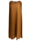 Soeur Shoulder Detail Gathered Midi Length Relaxed Silhouette In Brown