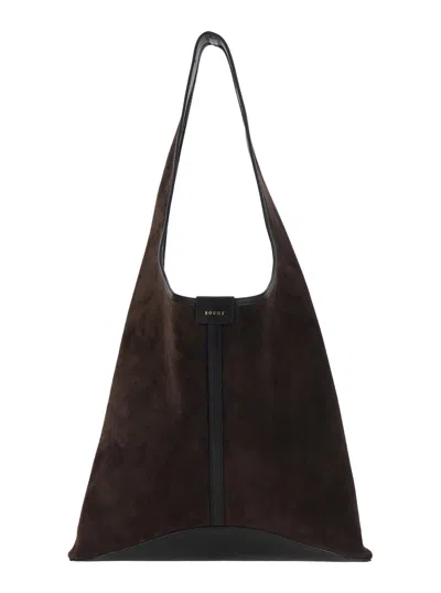 Soeur Delice Suede Clutch Handbag With Zip Closure For Women In Brown
