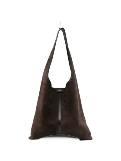 Soeur Delice Suede Leather Tote Bag In Brown