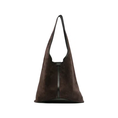 Soeur Delice Suede Leather Tote Bag In Brown