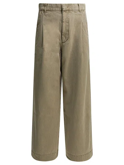 Soeur Devy Wide Leg Jeans Belt Loops In Green