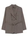 Soeur Double-breasted Brown Jacket With Notched Lapel In Multi
