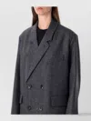 Soeur Double Breasted Coat Flap Pockets In Gray